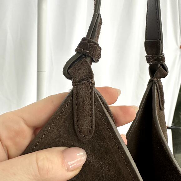 Khaite Lotus Tote Dark Brown Leather Shoulder Bag Purse Minimalist Large Scarf - Picture 9 of 12
